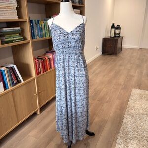 MANGO Blue Patterned Maxi Dress